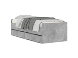 Estrutura de Cama com Gavetas Cinzento Cimento MAISON EXCLUSIVE (90x200 cm)