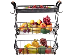 Cesto De Frutas De 3 Andares Para Bancada De Cozinha
