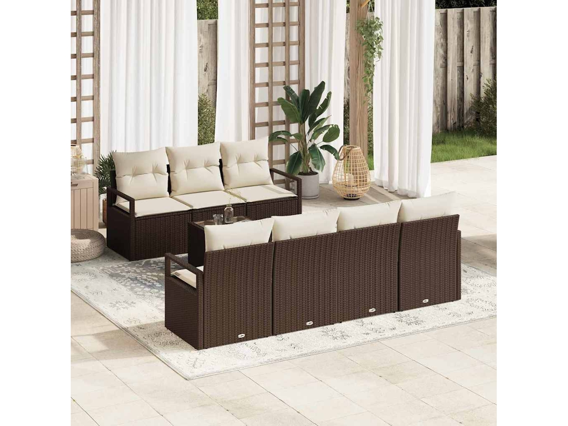 Vidaxl Conjunto De Sofá De Jardim 8 Unid. 7-número De Lugares