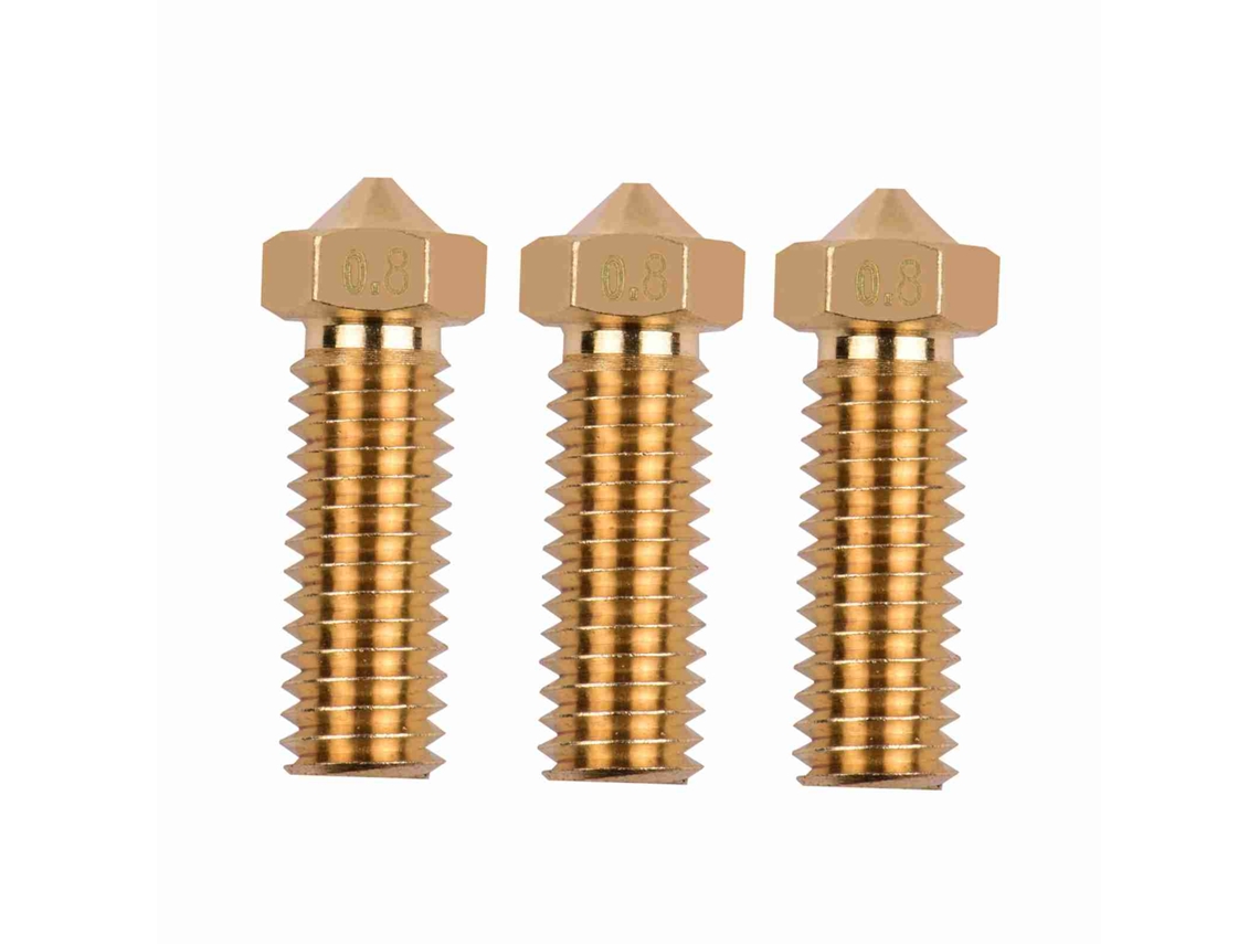 Bico De Extrusor De Latão Volcano M6 0.8mm Para Impressora 3d Sidewinder X1 Tevo 1.75mm Filamento 3pcs