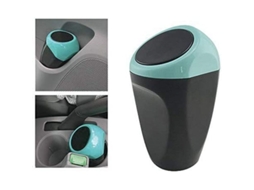 Lixeira mini Nova Line de plástico para carro 16x8cm com mola, para veículo, escritório, casa, azul | S/MARCA