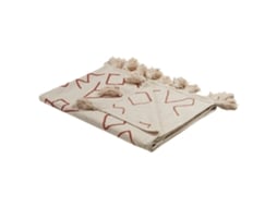 Manta Decorativa Beliani Bhiwani De Algodón Beige 130x180x1
