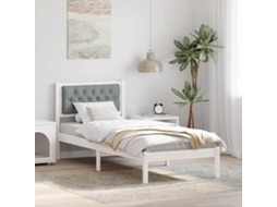 Vidaxl Estrutura Da Cama Com Cabeceira Cinzento-claro 90 X 200 Cm