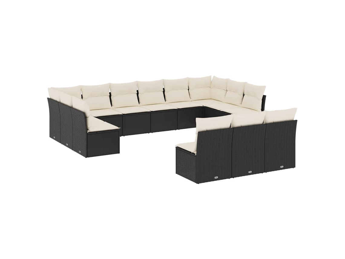 Garden Sofa Set, Garden Sofa Sets Vidaxl Preto Rattan / Vime (n/a)