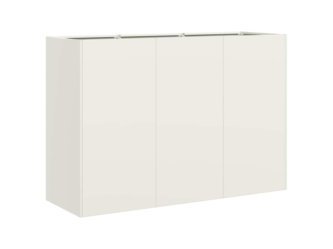 vidaXL Vaso floreira 120x40x80 cm aço laminado a frio branco