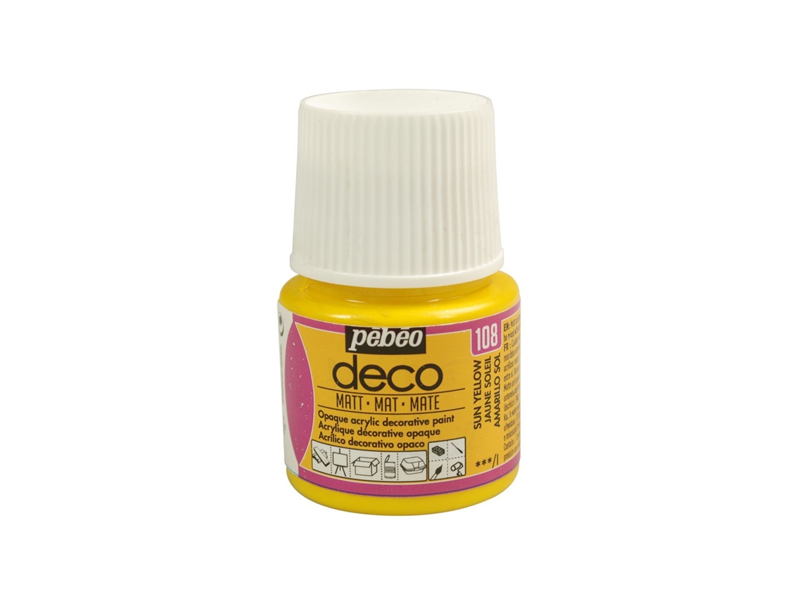 Tinta Acrílica PÉBÉO Fosca (Opaca - Amarelo Sol 45 ml)