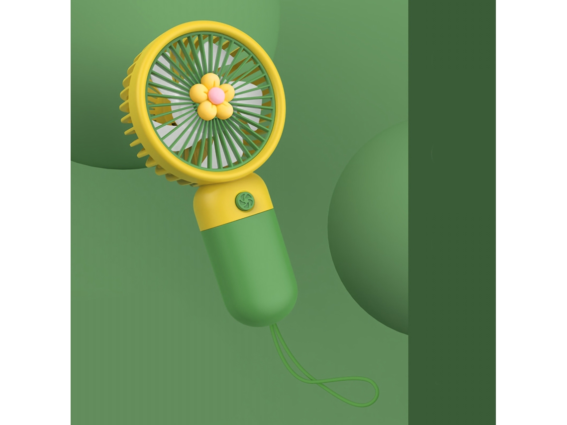Ventilador Portátil Usb Recarregável Silicone Verde Ameixa