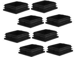 Tampas Quadradas Pretas De Plástico Para Tubos, Conjunto De 8 Peças