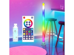 Candeeiro De Chão Led Inteligente Rgb De 1,1 M Com Comando Wi-fi E Bluetooth, Captador De Ritmo, Bluetooth E Bluetooth