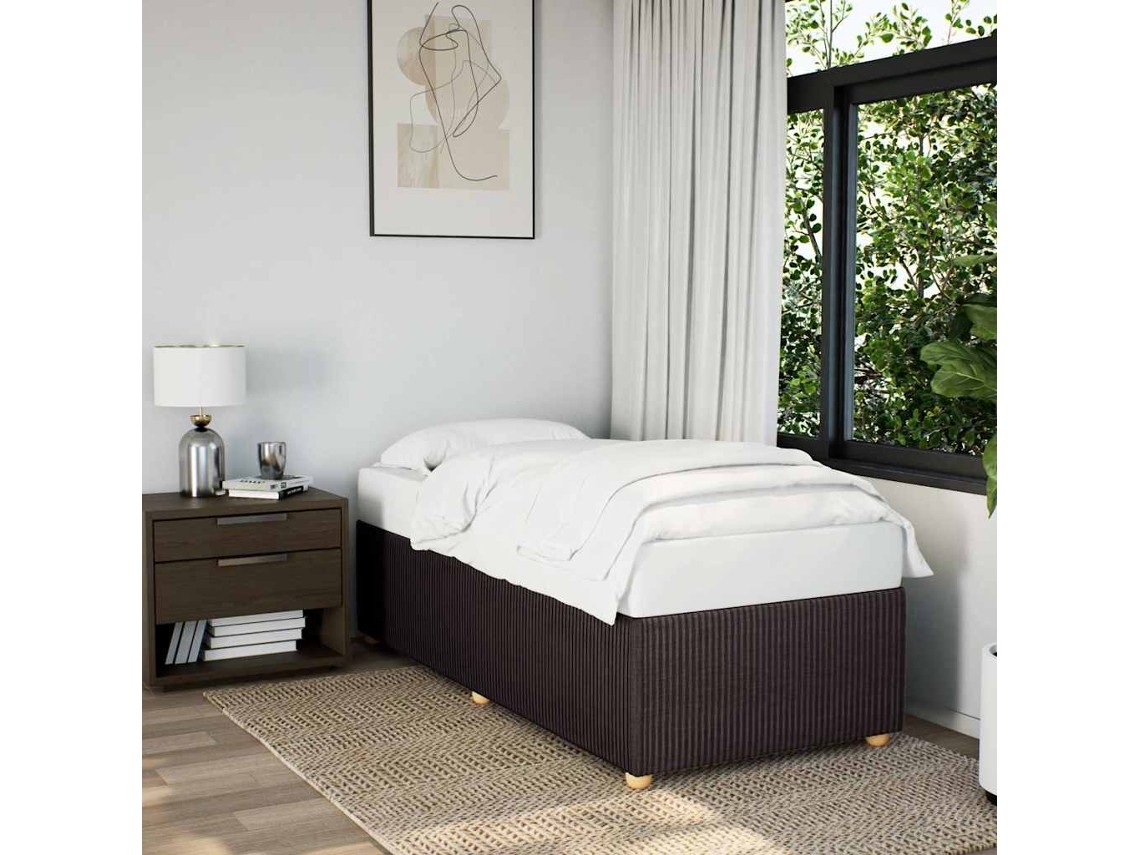 Vidaxl Estrutura De Cama Sem Colchão 90x190 Cm Tecido Castanho-escuro