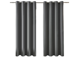 Cortina Blackout Térmica, Para Janela E Quarto, Ilhós, Privacidade, Proteção Uv, Lavável, Cinza