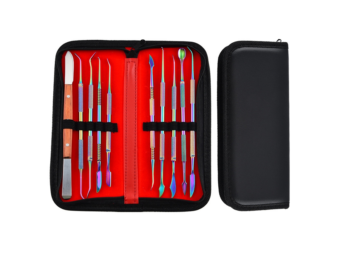 Kit 10 Instrumentos Odontológicos Em Aço Inoxidável Yuysan Modelo E
