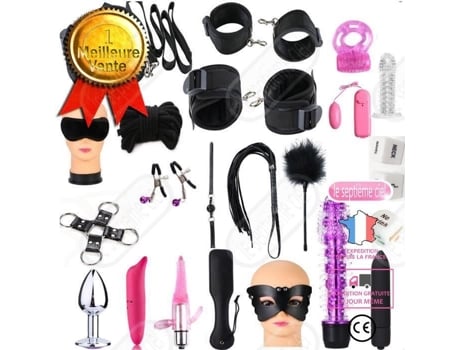 Lsc® Brinquedo Sexual Para Adultos Conjunto De Bondage Combinado Conjunto De Brinquedos Alternativos Conjunto De 23 Peças De Algemas De Pelúcia