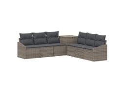 Vidaxl Conjunto De Sofás 7 Pcs Cinza E Cinza Escuro