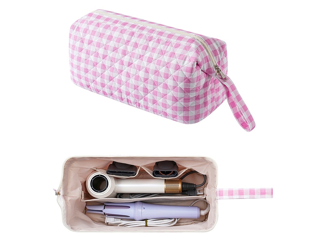 Bolsa Para Prancha De Cabelo Com Proteção Térmica Com Fecho Rosa Elysve