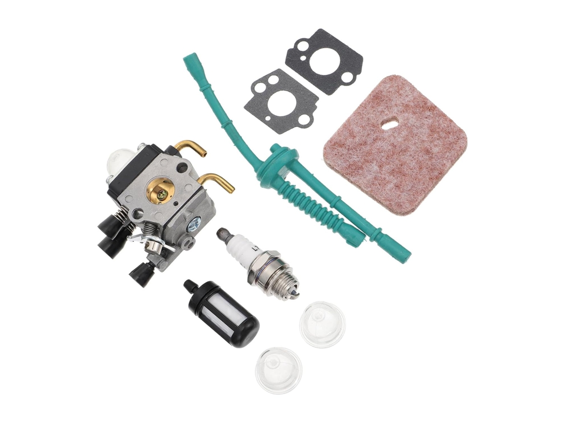 Kit De Carburador Para Cortador De Grama, Arruelas De Metal, Filtros De Ar E