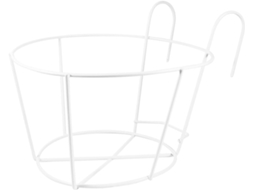 Kichouse Kit de 2 Suportes de Ferro para Vasos de Flores, Brancos e Redondos, Que Economizam Espaço e Não Danificam o CHABERLU