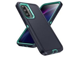 Capa Compatível Com Samsung Galaxy A56 5g 3 Em 1 À Prova De Choque Em Pc Silicone Eva, Roxo Rosa