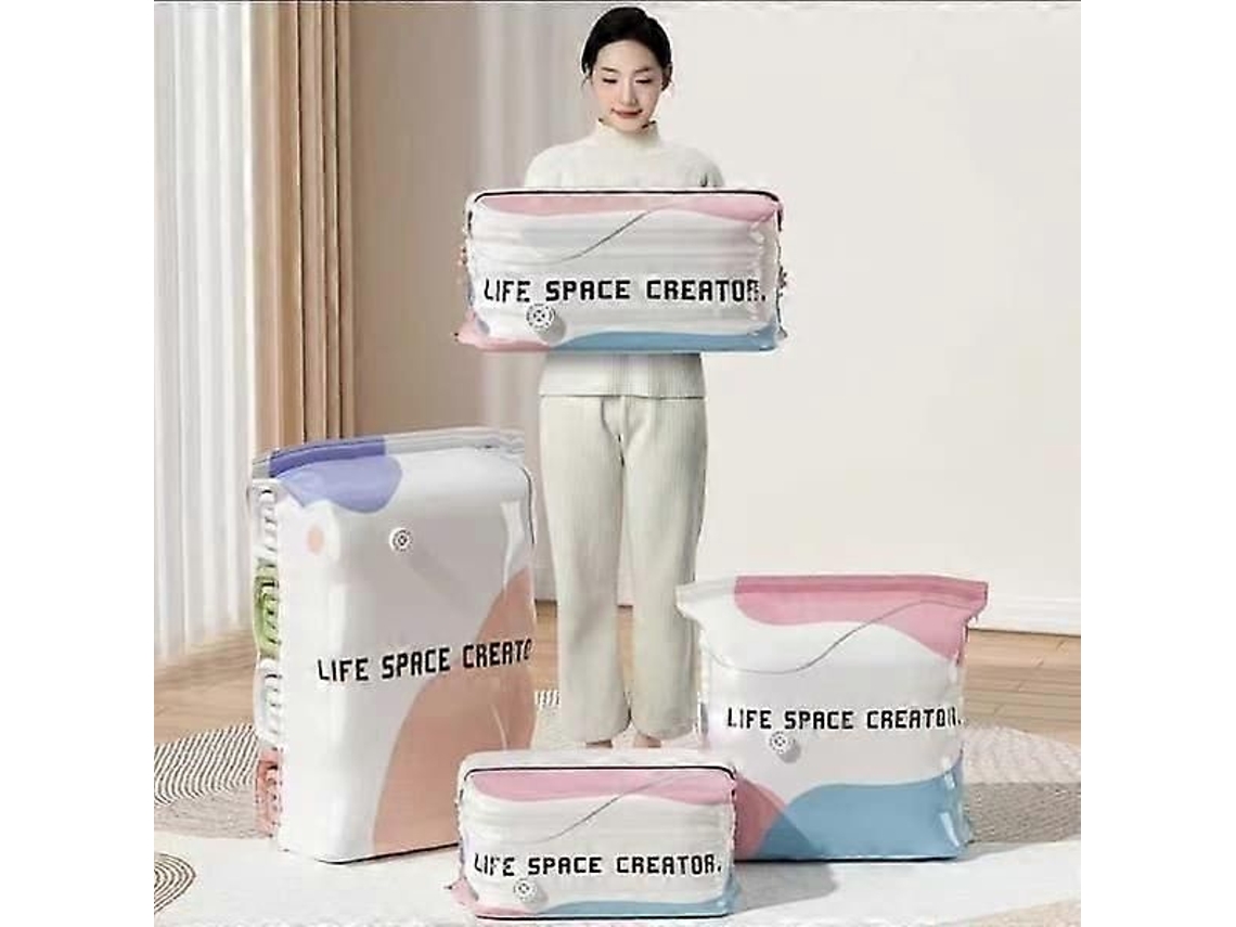 Conjunto De 3 Sacos Armazenamento A Vácuo 3d, Compressão Sem Bomba Para Edredons, Cobertores E Roupas.