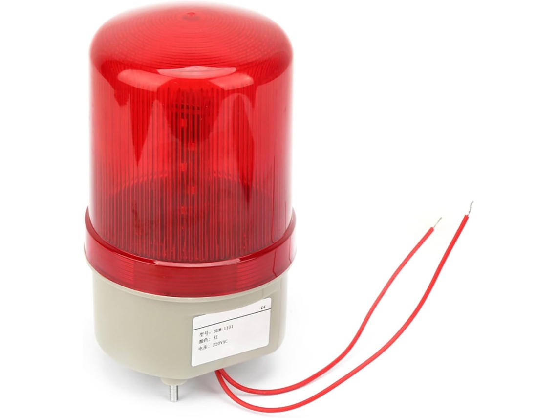 Sinalizador Rotativo Intermitente 220vac, Luz De Advertência Led Vermelha, 97mm De Diâmetro