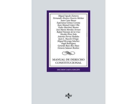 Livro Manual De Derecho Constitucional Da Editorial Tecnos De Miguel Agudo Zamora, Fernando Álvarez-ossorio Micheo Et Al. (espanhol)