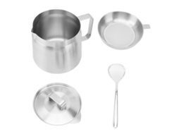 Nova Line recipiente de Gordura de Bacon de Aço Inoxidável com Filtro e Tampa para Cozinha 1.5l
