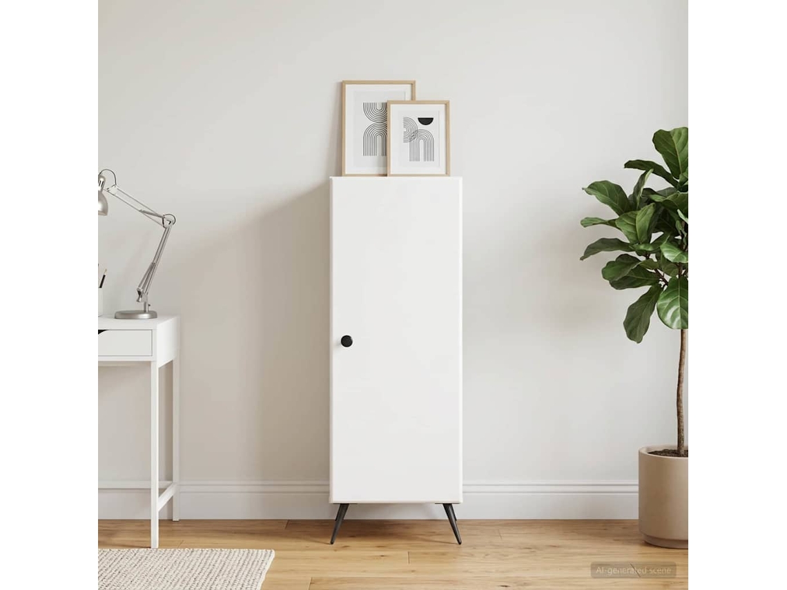 Vidaxl Buffet Branco 33 X 34,5 X 90 Cm Derivados De Madeira