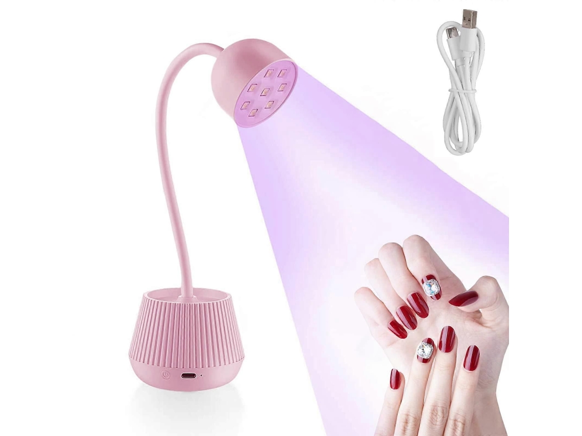 Lâmpada Uv para Unhas de Gel 24w 360rotativa Mini Gooseneck Lotus Led Mesa Luz Cura Flash Mãos Livres Usb C Arregamento Sec GOKOCO