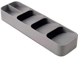 Lurelia Caixa Para Talheres, Em Plástico, 5 Compartimentos, Para Gaveta De Cozinha, 39,6 X 11 X 5,7 Cm, Cinzento