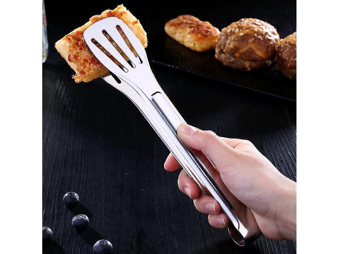 Lurelia Pinça Servir Aço Inox 24 X 4,5 Cm Prata Antiderrapante Churrasco Saladas