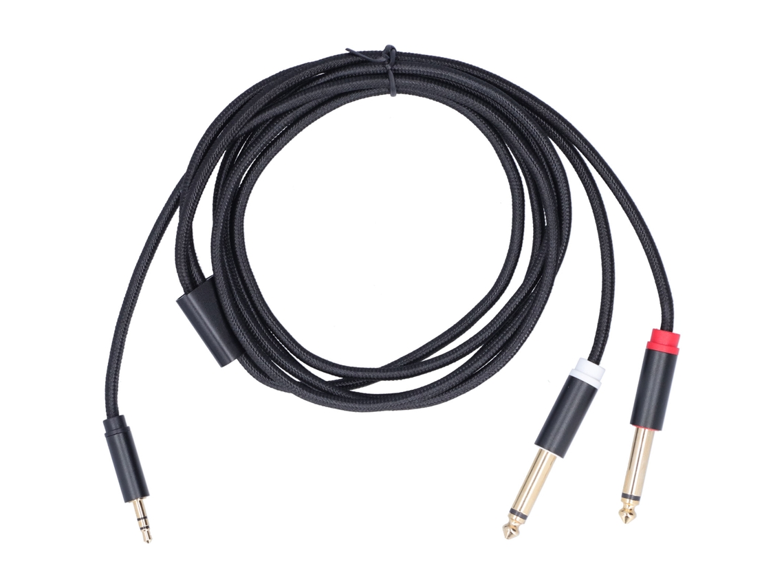 Aetheria cabo Adaptador 3.5mm Macho para 2x 6.35mm Áudio Malha Têxtil de Algodão 2m