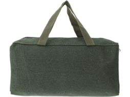 Bolsa Para Ferramentas De Eletricista Em Lona Verde Com Abertura Ampla Em Zíper.