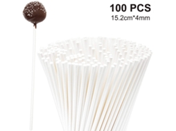 Palitos Para Pirulito 100 Unidades, Palitos Para Marshmallow, Segurança Alimentar, Criativos, Multiuso 152x4mm