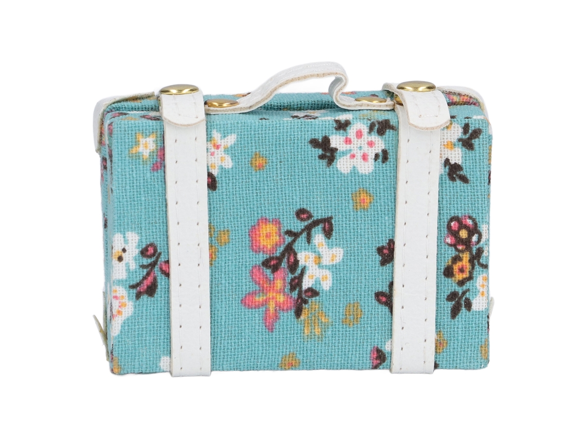 maletín Mini para Muñecas 1:6, Equipaje de Casa de Muñecas, Accesorio Decorativo, Azul, 3x2x1 Polegadas