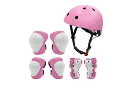 Kit Proteção de Crianças Capacete 7 em 1 ,tamanho:s Rosa XIAOMOYU