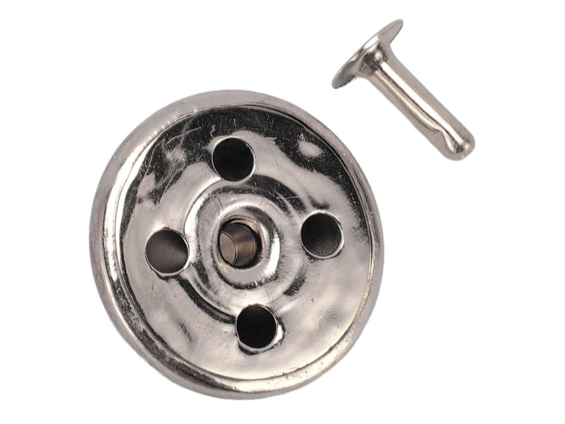 100 Parafusos De Cabeça De Cogumelo 25mm Ferro Galvanizado Pontas Cónicas Para Reparação De Couro Prata