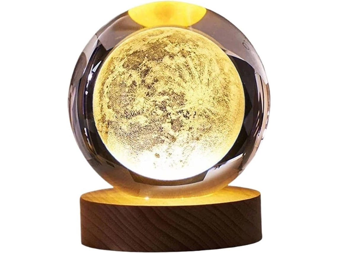 Luminária Noturna Em Formato De Bola Cristal