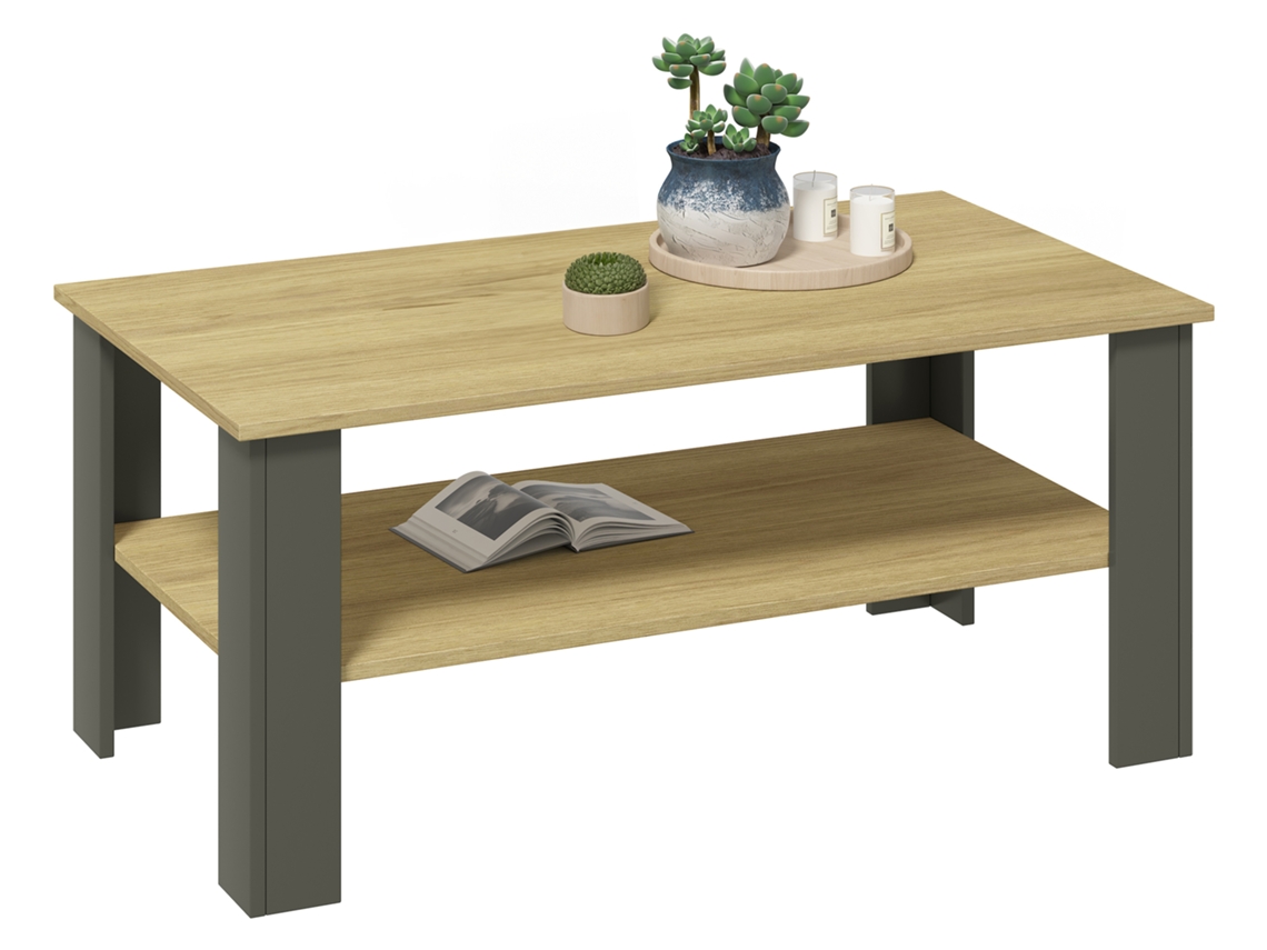Mesa de centro Disalo em madeira, 100x55