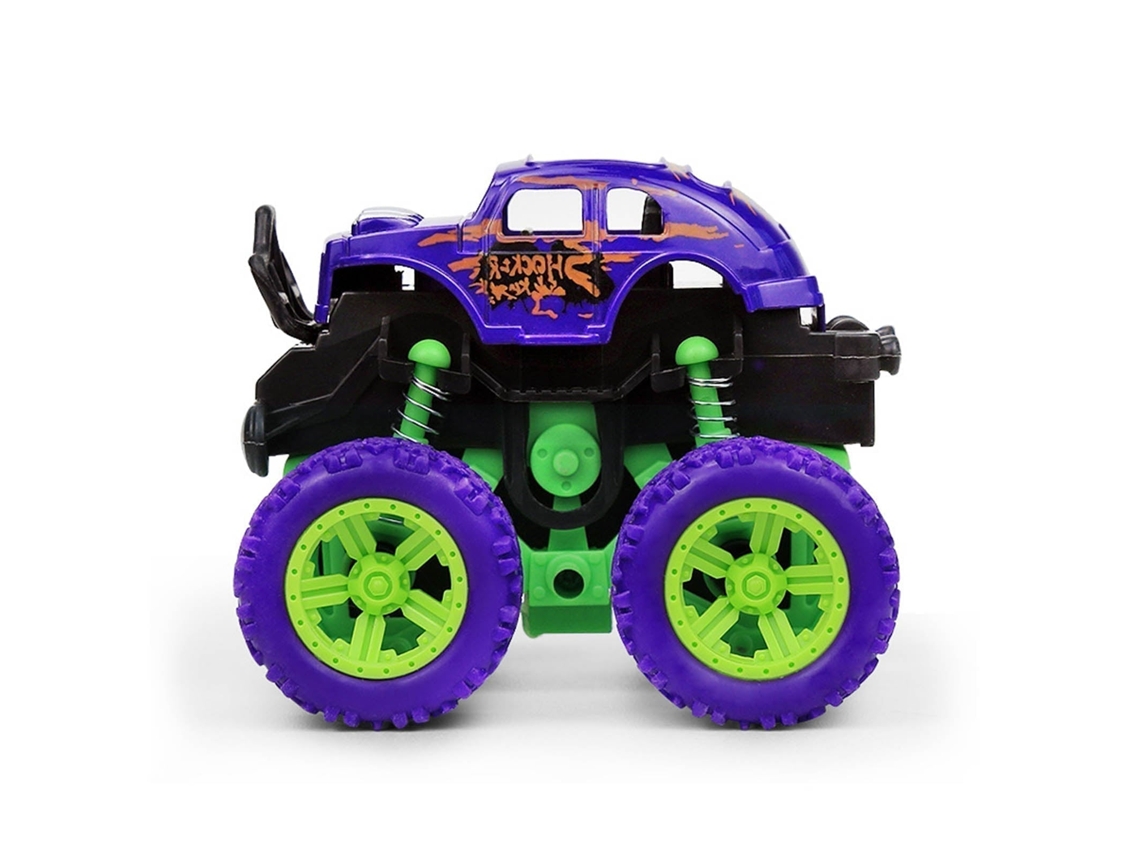 Primerox 4pcs Carro de Brinquedo Inercial com Tração 4 Rodas Amortecimento Giratório 360° Presente