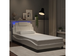 Vidaxl Estrutura De Cama Viana Com Led Sem Colchão 100x200 Cm Branco