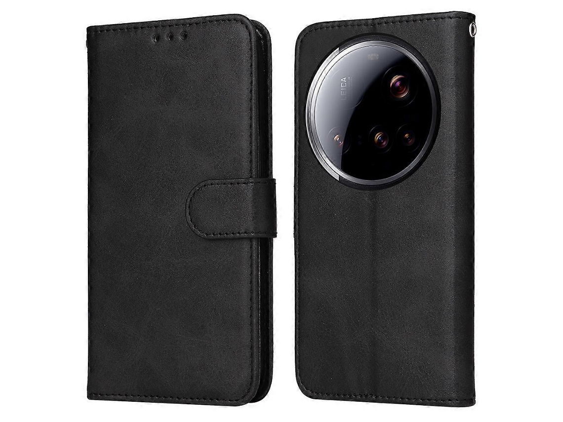 Capa Tipo Carteira De Couro Pu Tipo Fólio Para Xiaomi 15 Ultra, Preta