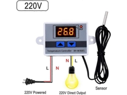 Módulo termostato digital LED XH W3001, controlador de temperatura programável com sonda impermeável | S/MARCA