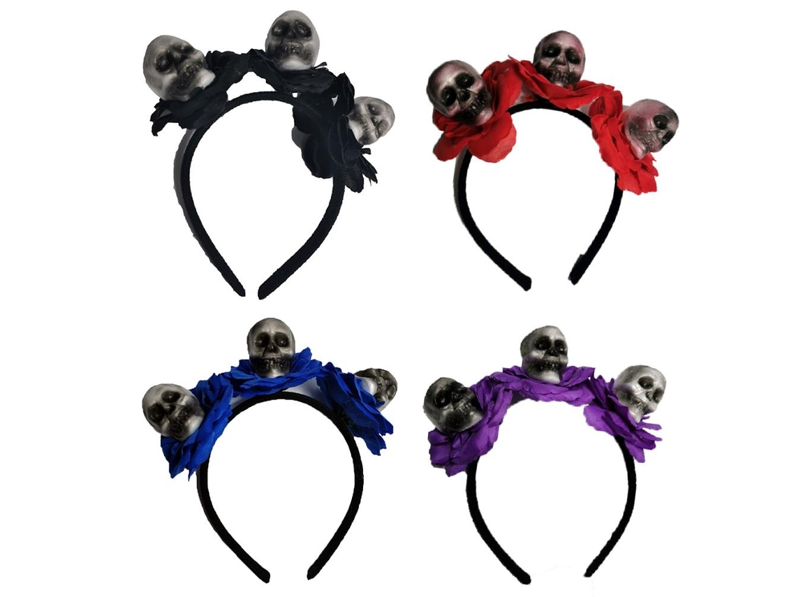 Primerox 4pcs Tiaras de Cabeça de Esqueleto Gótico Terror Halloween Cosplay Acessórios de Festa