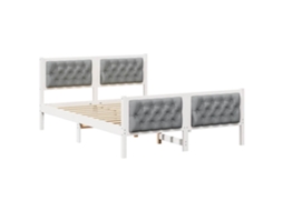 Estrutura da Cama com Cabeceira Cinzento Claro 140x200 cm MAISON EXCLUSIVE