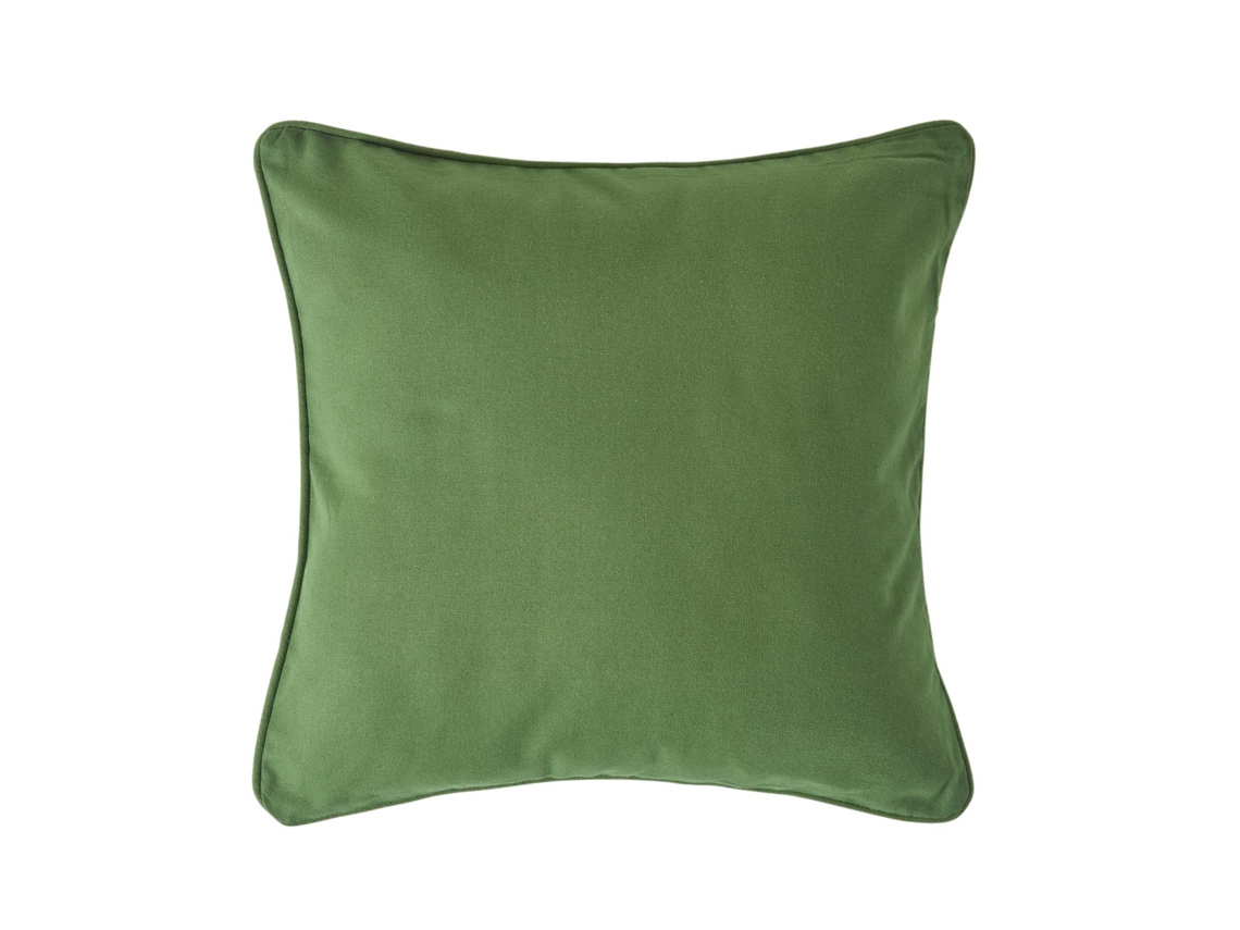 Homescapes Cotton Plain Olive Green Cushion Cover 60x60 Cm