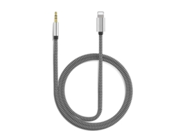 Cabo de Carregamento para Áudio Automotivo, 3,5mm/ligthning, 1m, Prata AOZORZ