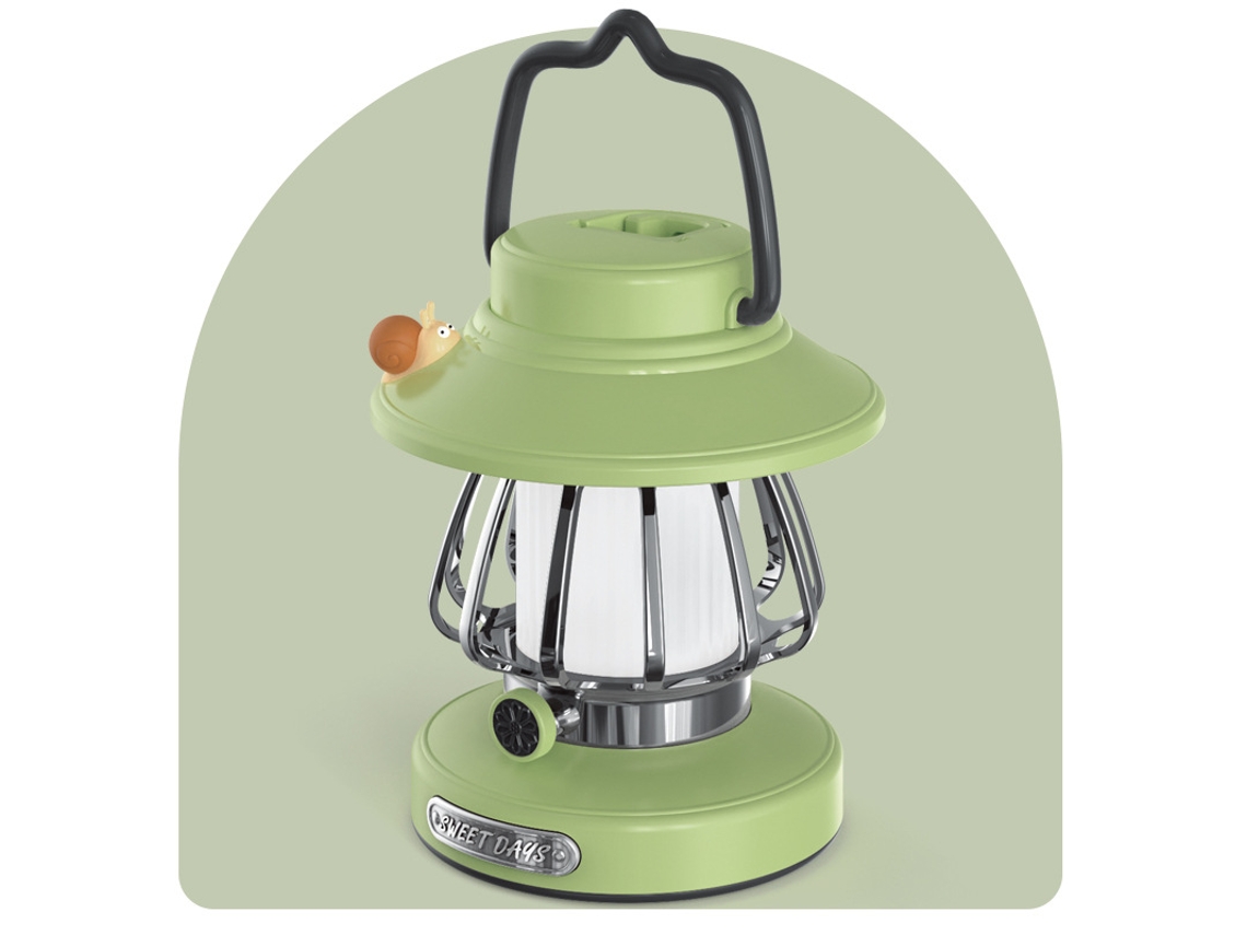 Lanterna de Camping Recarregável, Estilo Retrô, para Uso Externo, Verde AQUAFORGE