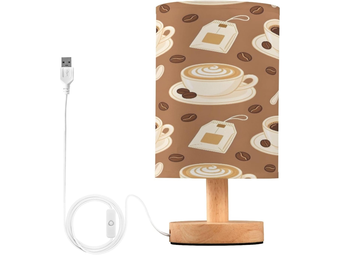 Abajur De Cabeceira Baixo Para Quarto, Abajur De Cabeceira Led, Luminária De Leitura Com Portas Usb E Cúpula Tecido Para