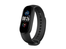 Pulseira inteligente M5, monitor de fitness, pressão arterial, batimentos cardíacos, tela TFT touch, preta
