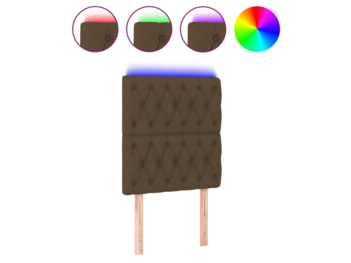 Cabeceira de Cama com Luzes Led Tecido Castanho MAISON EXCLUSIVE (80x7x118 cm)
